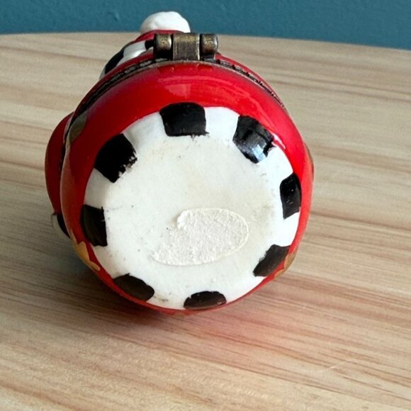 Vintage Hinged Santa Claus Trinket Box Ceramic Figurine w/ Stars Keepsake - Picture 7 of 10